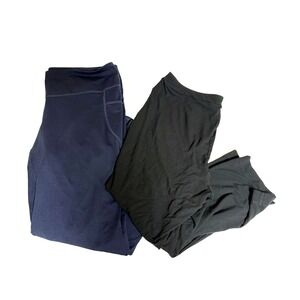 J.Jill blue black set of 2 Wide leg leggings/ Yoga womans Size 2x stretch